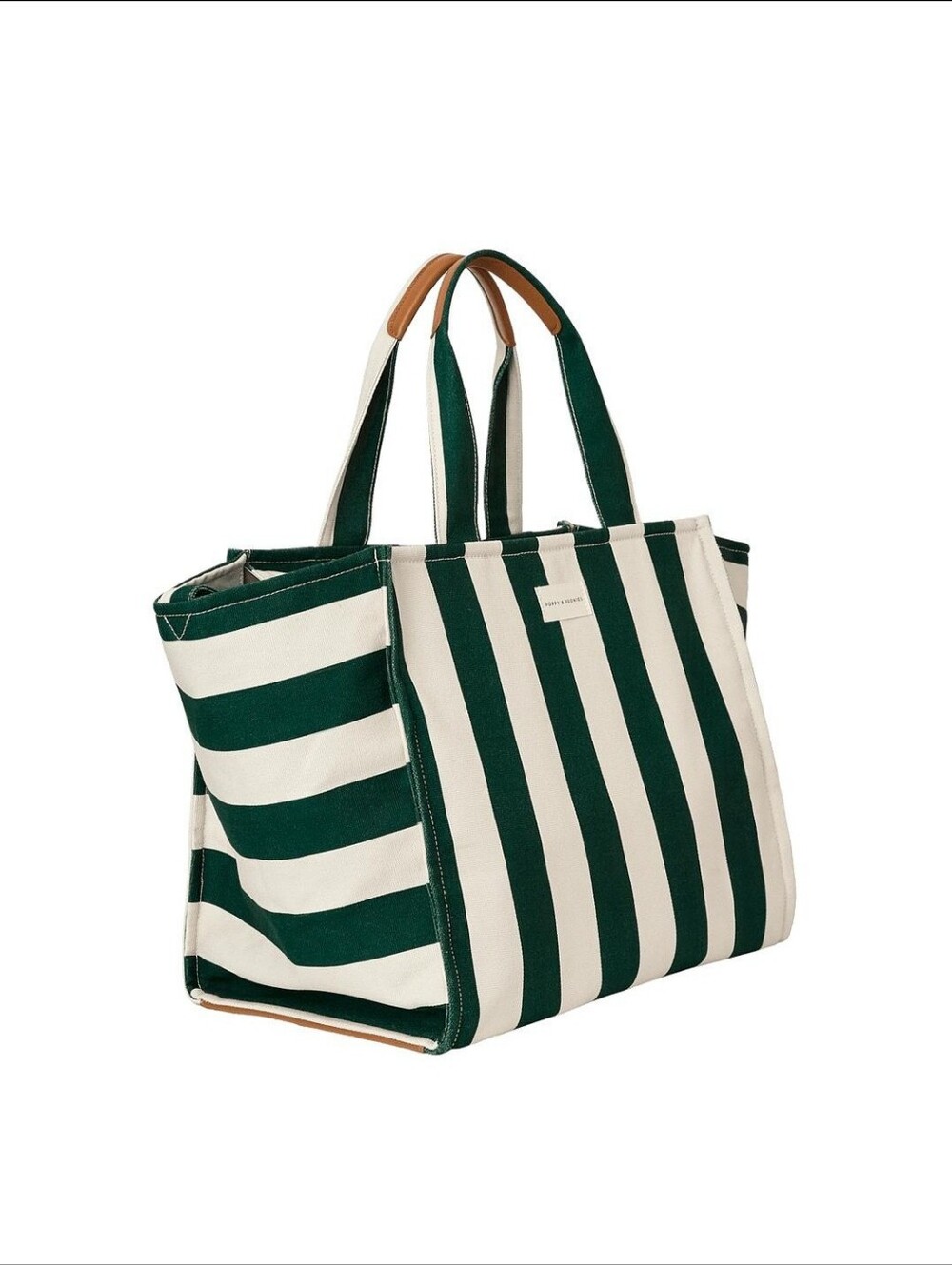 NEW! Seaside Coastal Collection | Striped Green & White Canvas Tote Bag🐠